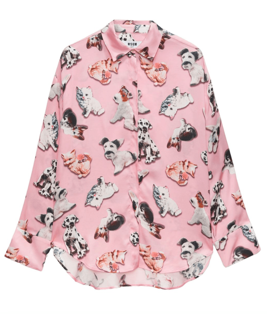MSGM セラミックアニマルズ マルチプリントパジャマシャツ