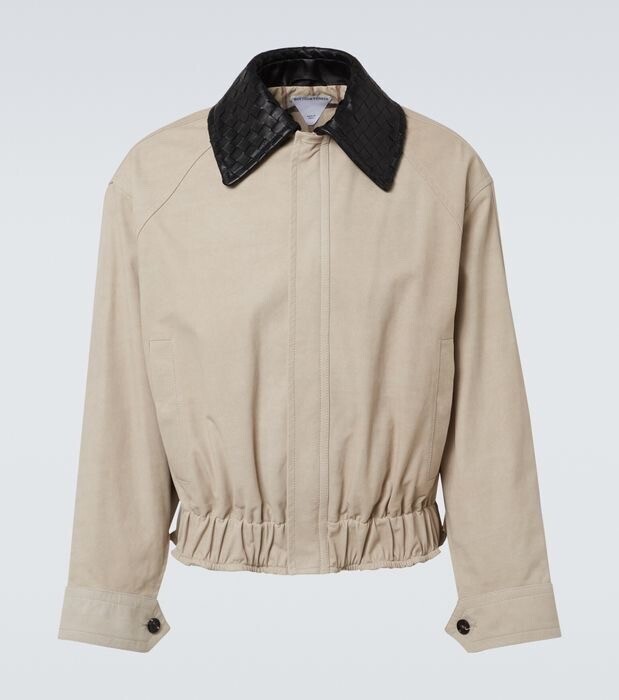Bottega Veneta レザー ツイル ブルゾン
