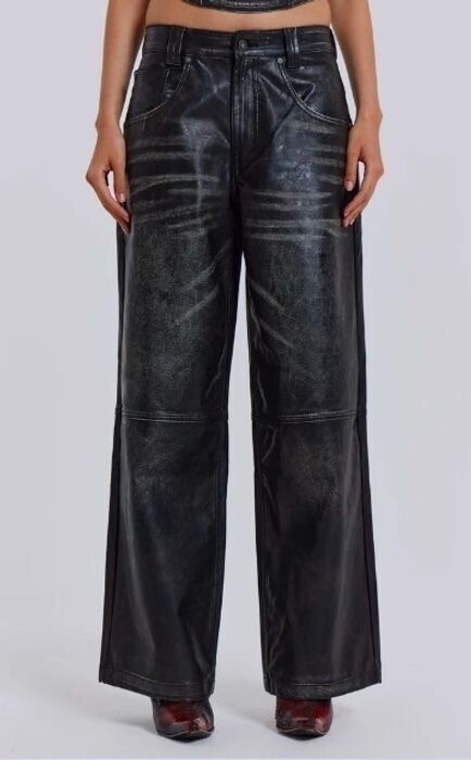 JADED LONDON アッシュ フェイクレザー コロッサス パンツ