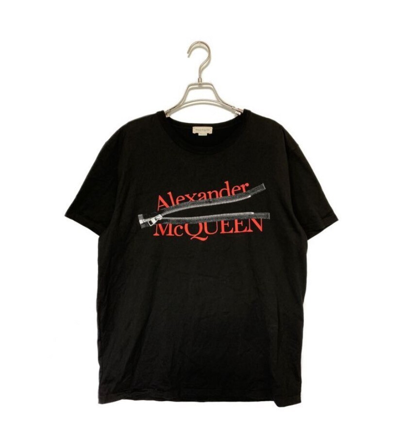 Alexander McQueen ZIP COTTON JERSEY T-SHIRT