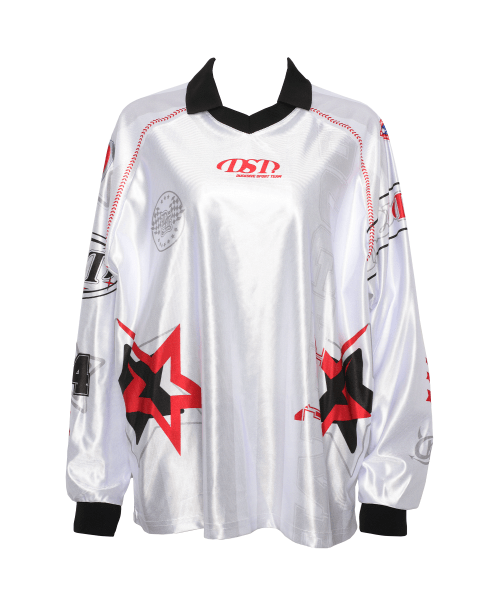DUCKDIVE Baseball Stitch Jersey Long Sleeve White