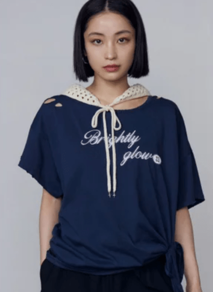 EMODA ルーズタイクラッシュTシャツ