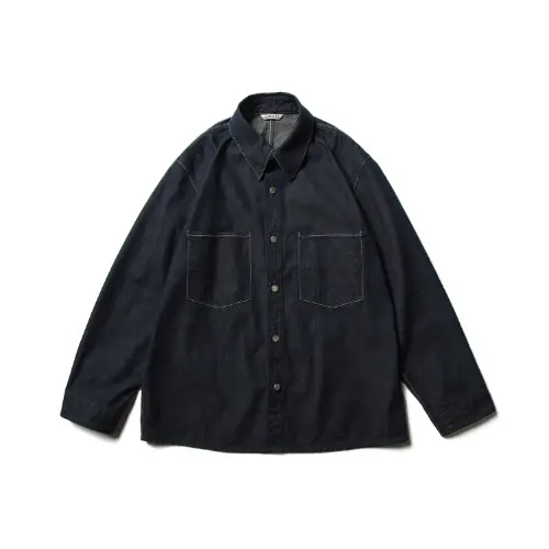AURALEE HARD TWIST LIGHT DENIM SHIRTS BLOUSON