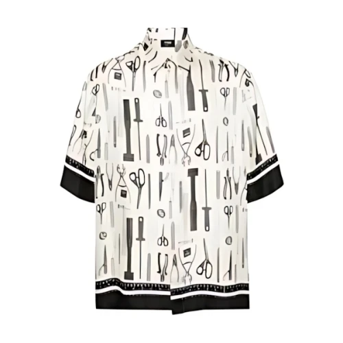 FENDI ホワイトシルク シャツ