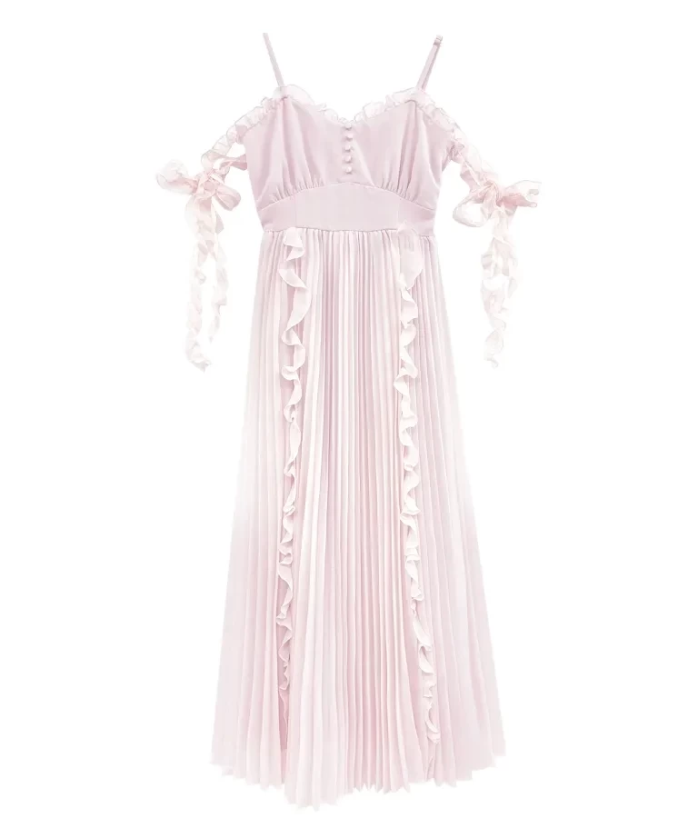 Rosé Muse frill pleats airy cami o/p