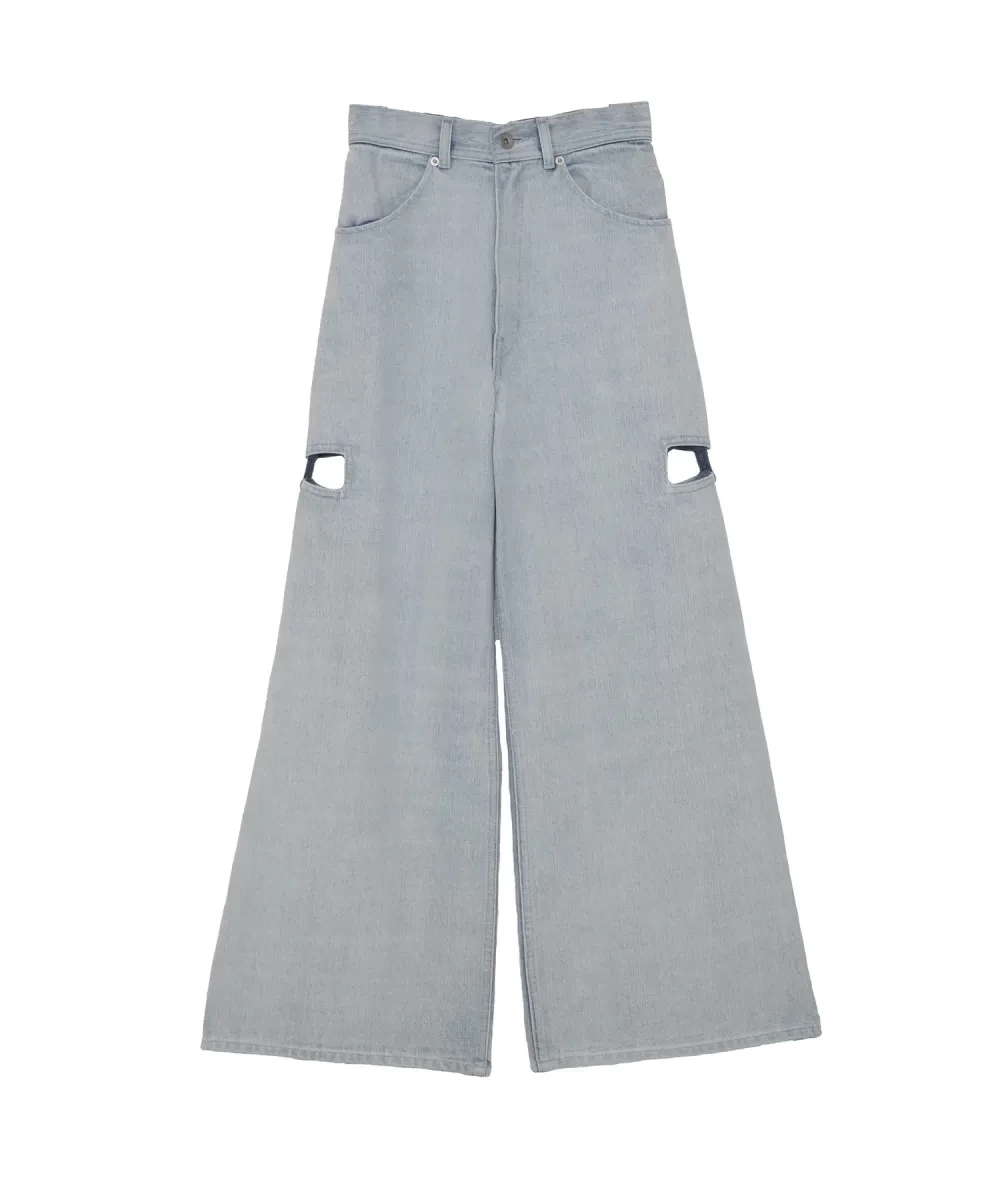 Rosé Muse Side ribbon slash denim pants