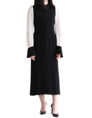 Mame Kurogouchi Flower Printed Sleeves Dress