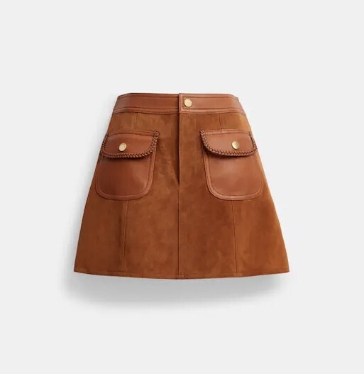 COACH ブレイデッド スエード ミニ スカート