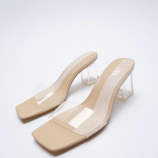 ZARA アクリルヒール付きビニールミュール