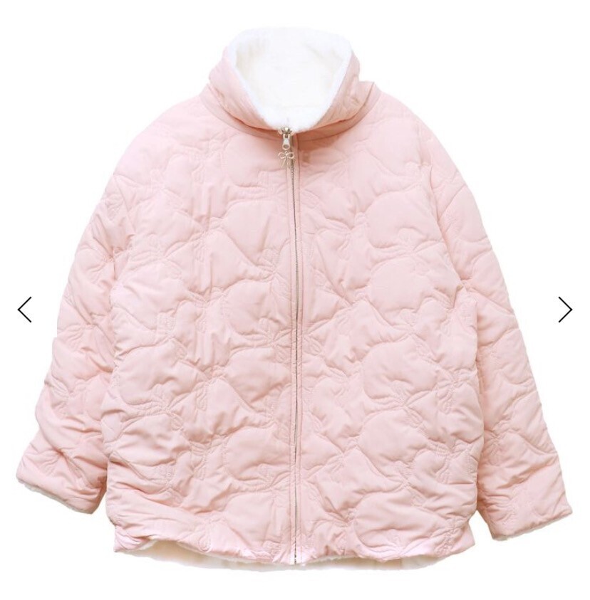 CALNAMUR 2WAY RIBBON＆FAUX FUR QUILTING COAT/2WAYリボン＆フェイクファーキルティングコート