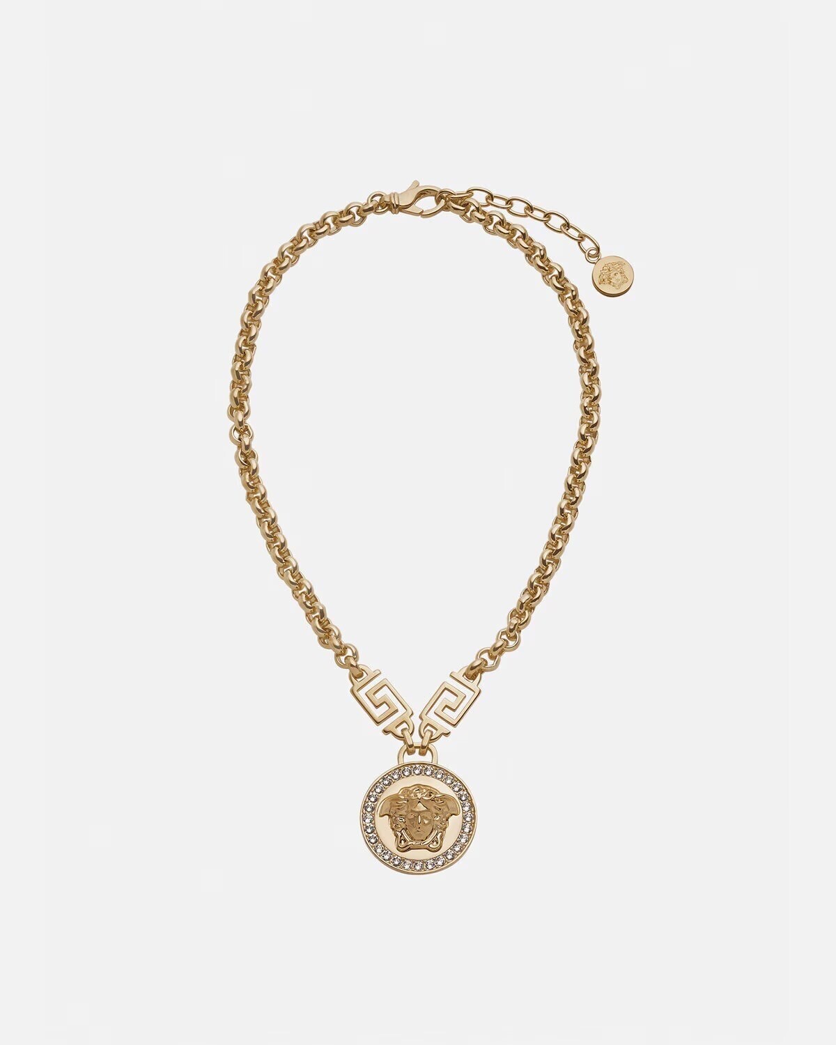 Versace クリスタル ラ メドゥーサ グレカ ネックレス