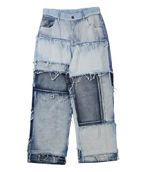 LUXSTYLE ハードブリーチクレイジーデニムパンツ