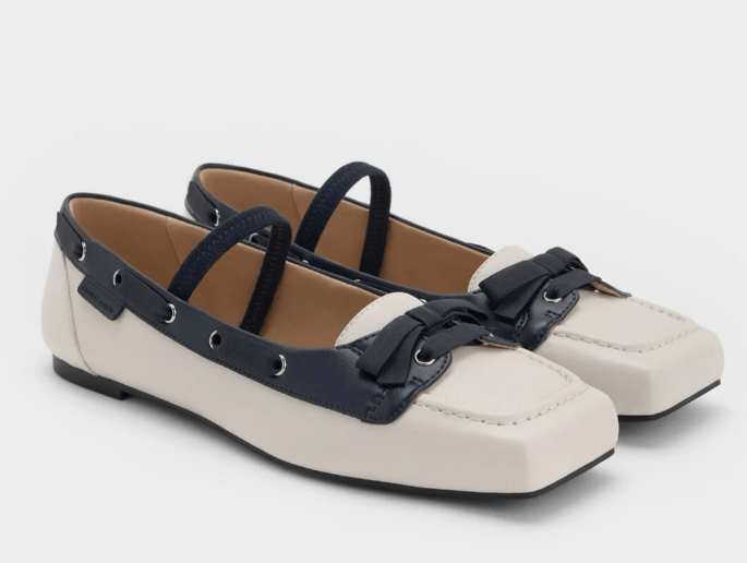 CHARLES & KEITH ボウ ボートシューズフラット