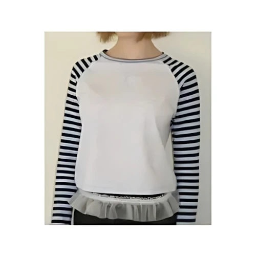RONRON OUTSTITCH STRIPE RAGLAN LONG SLEEVE