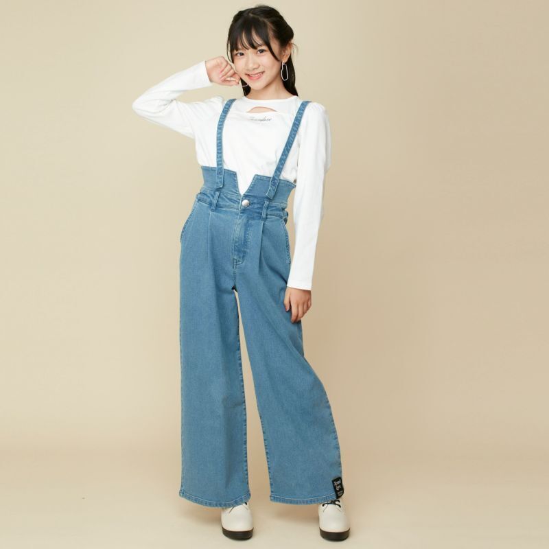 JENNI love 2wayサス付きデニムワイドパンツ