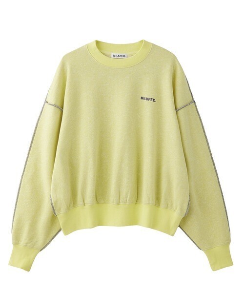 MILKFED. OVERLOCK STICHED SWEAT TOP