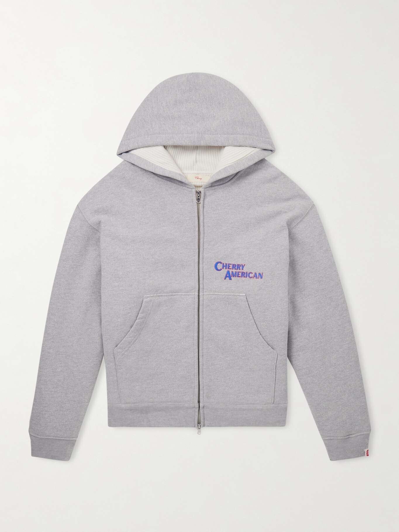 CHERRY LOS ANGELES Logo-Print Cotton-Blend Jersey Zip-Up Hoodie