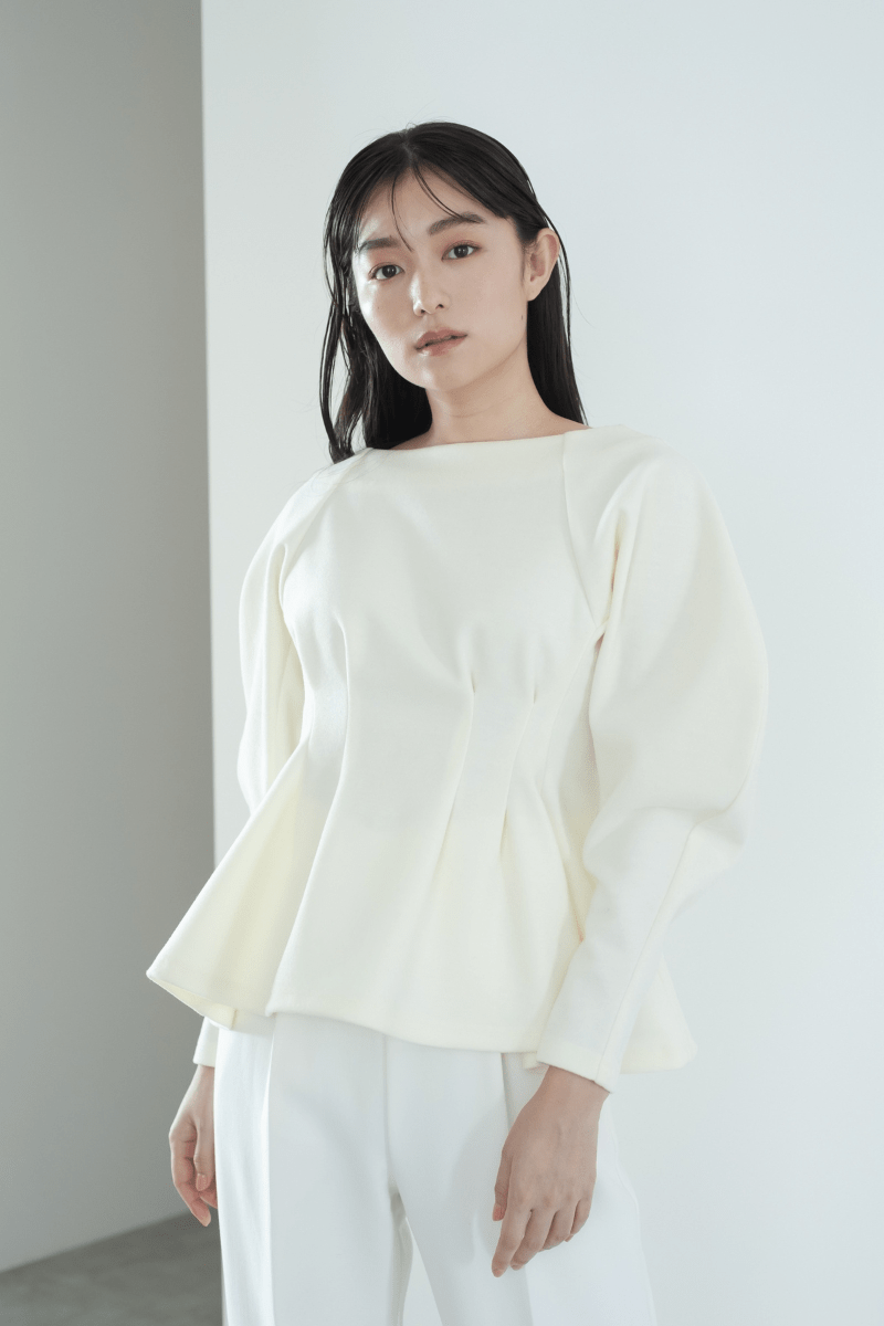 maison de Dolce. Wニットシェイプトップス【white】