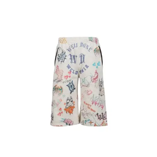 WE11DONE DOODLE PRINTED SHORTS