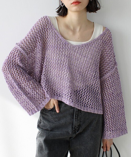 GeeRA ミックス糸ざっくりメッシュニット