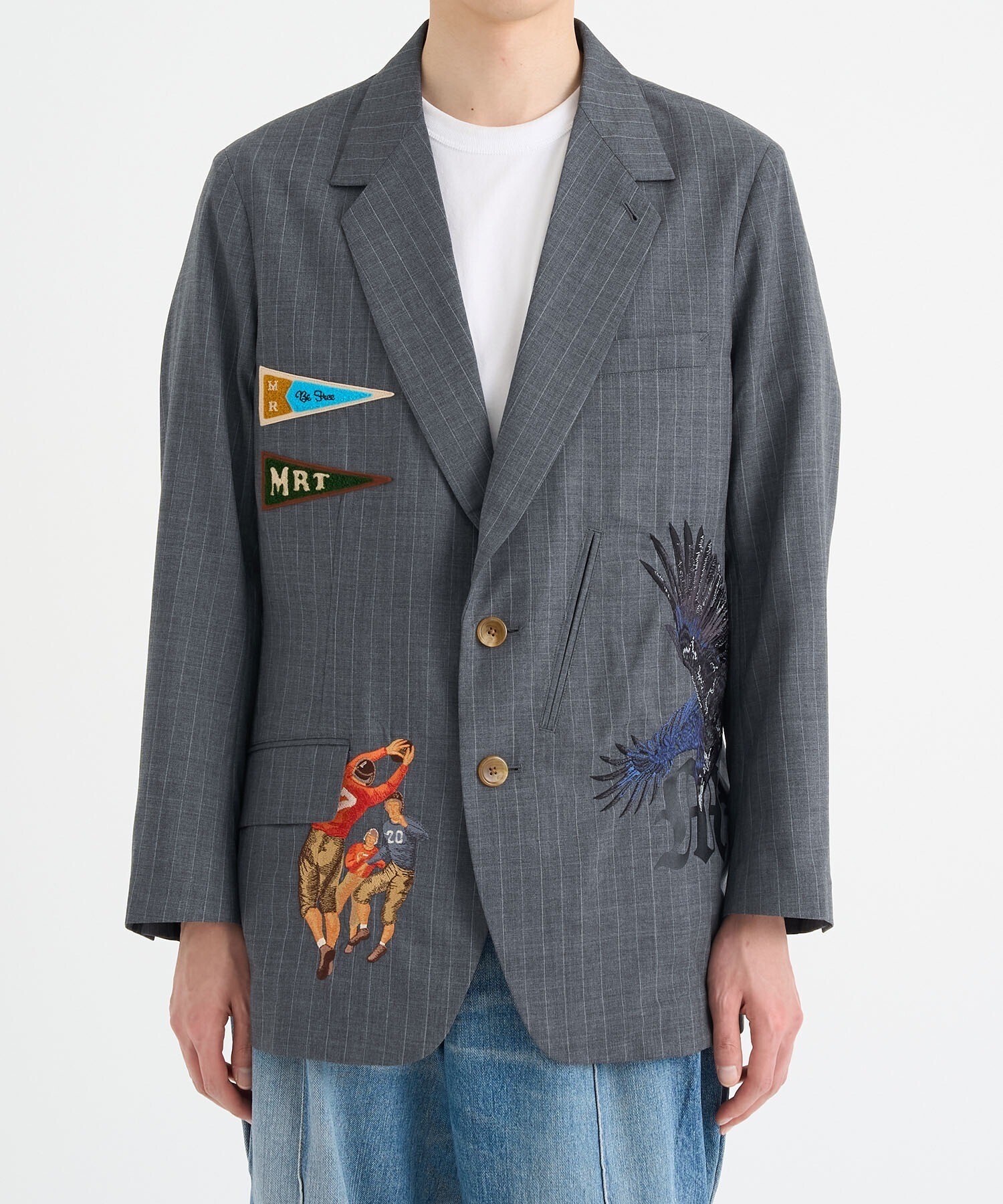 KHOKI Pinstripe-pattern jacket