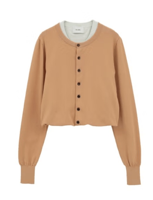 CLANE W LAYERED KNIT CARDIGAN