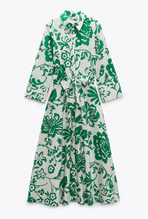 ZARA Printed Poplin Dress