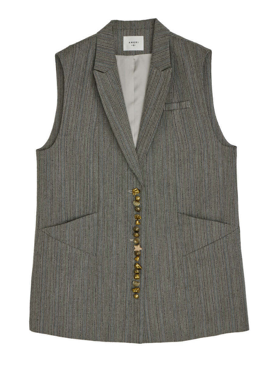 AMERI VINTAGE UND MANY MOTIF BUTTON VEST