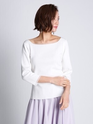 CELFORD シルク混スクエアネックニット