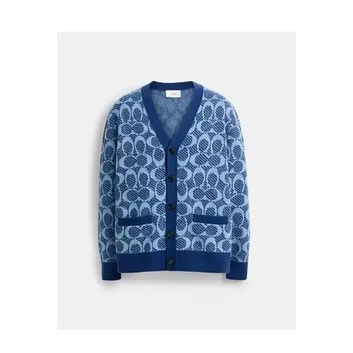 COACH SIGNATURE CHUNKY CARDIGAN