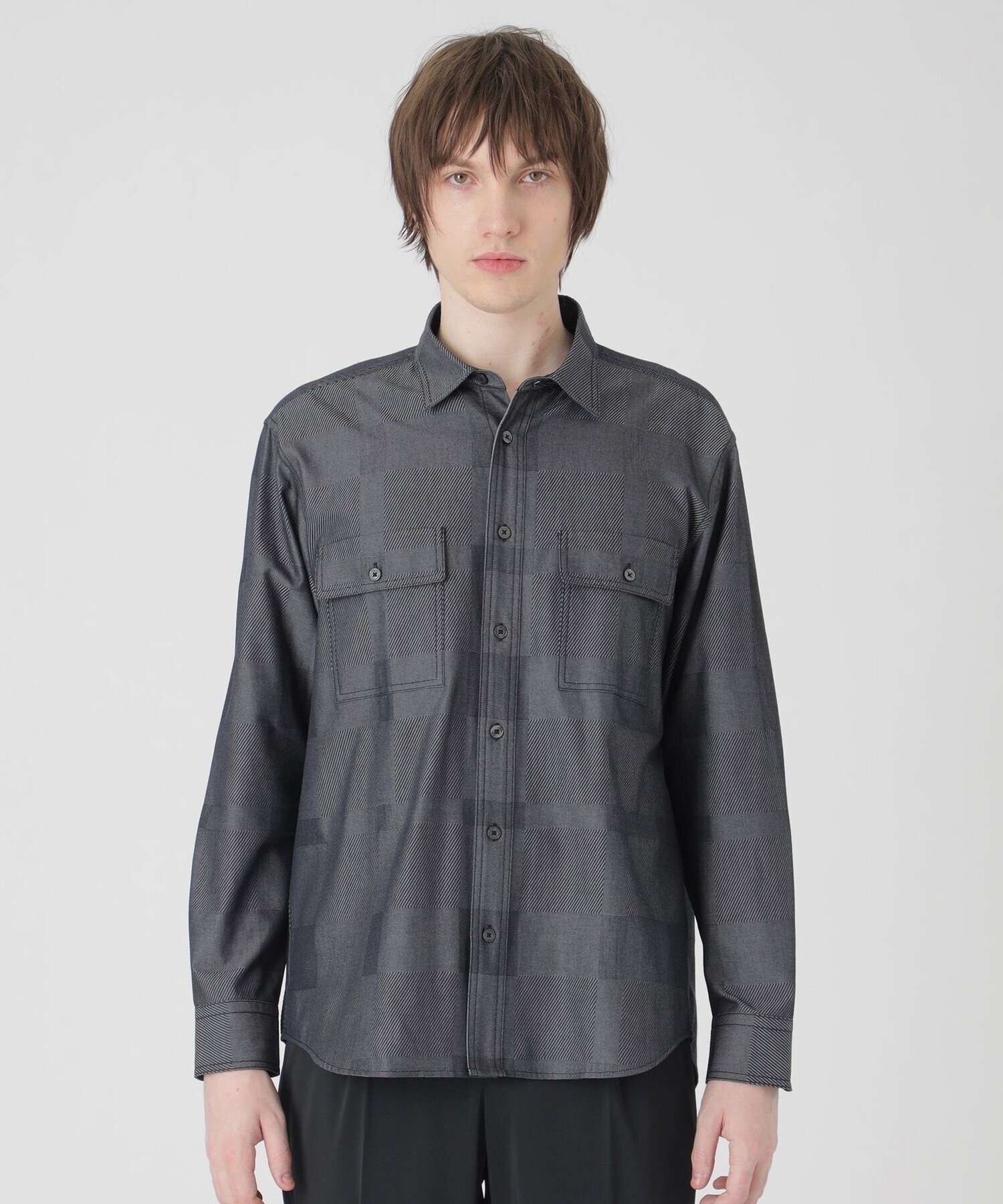BLACK LABEL CRESTBRIDGE デニムライクシャドーチェックシャツ