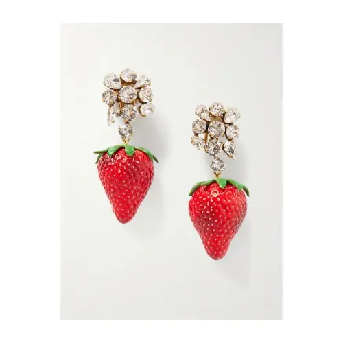 SAINT LAURENT crystal and resin clip earrings