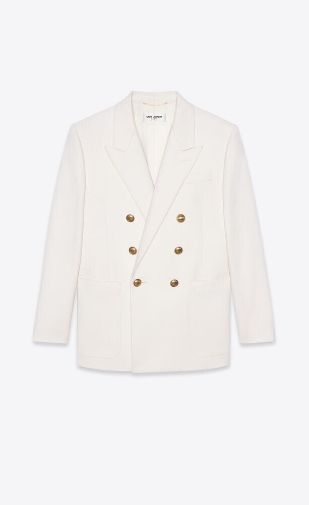 SAINT LAURENT ウールツイルのダブルブレストテーラードジャケット