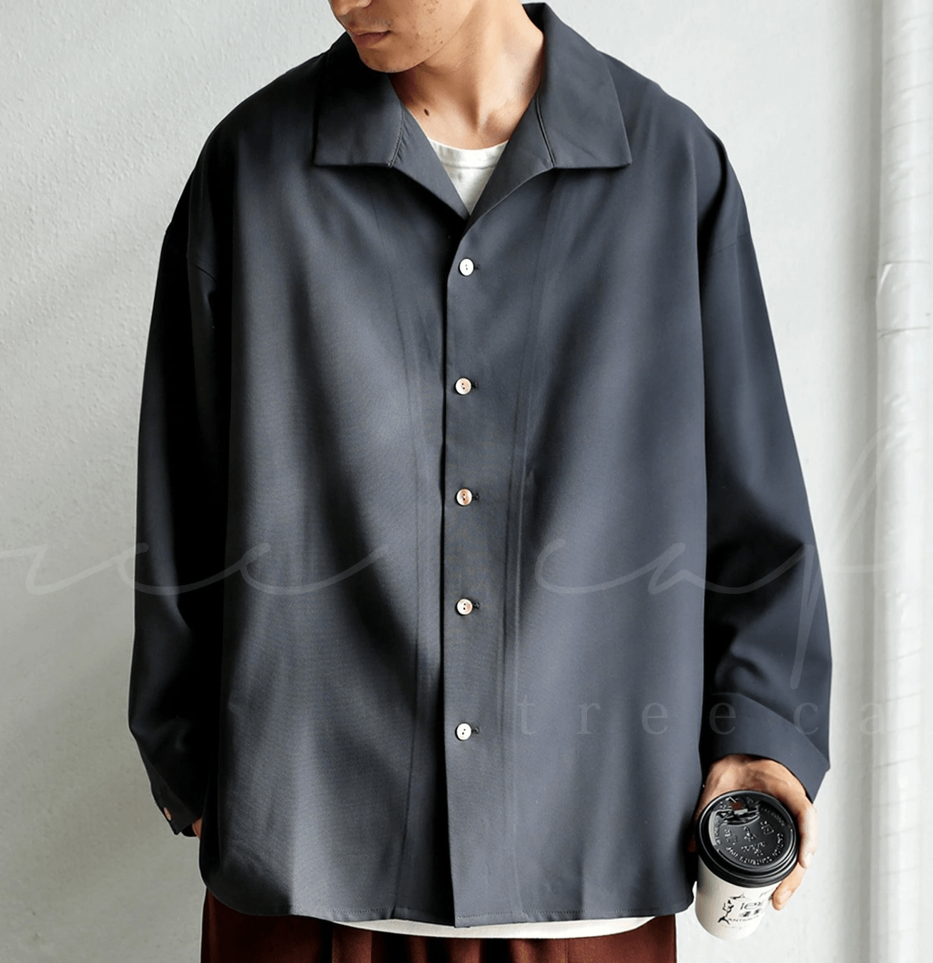 antiqua ★デザイン開襟シャツ シャツ メンズ トップス 長袖 ・bsu-0032m