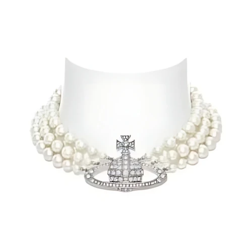 Vivienne Westwood Choker Three Row Pearl Bas Relief