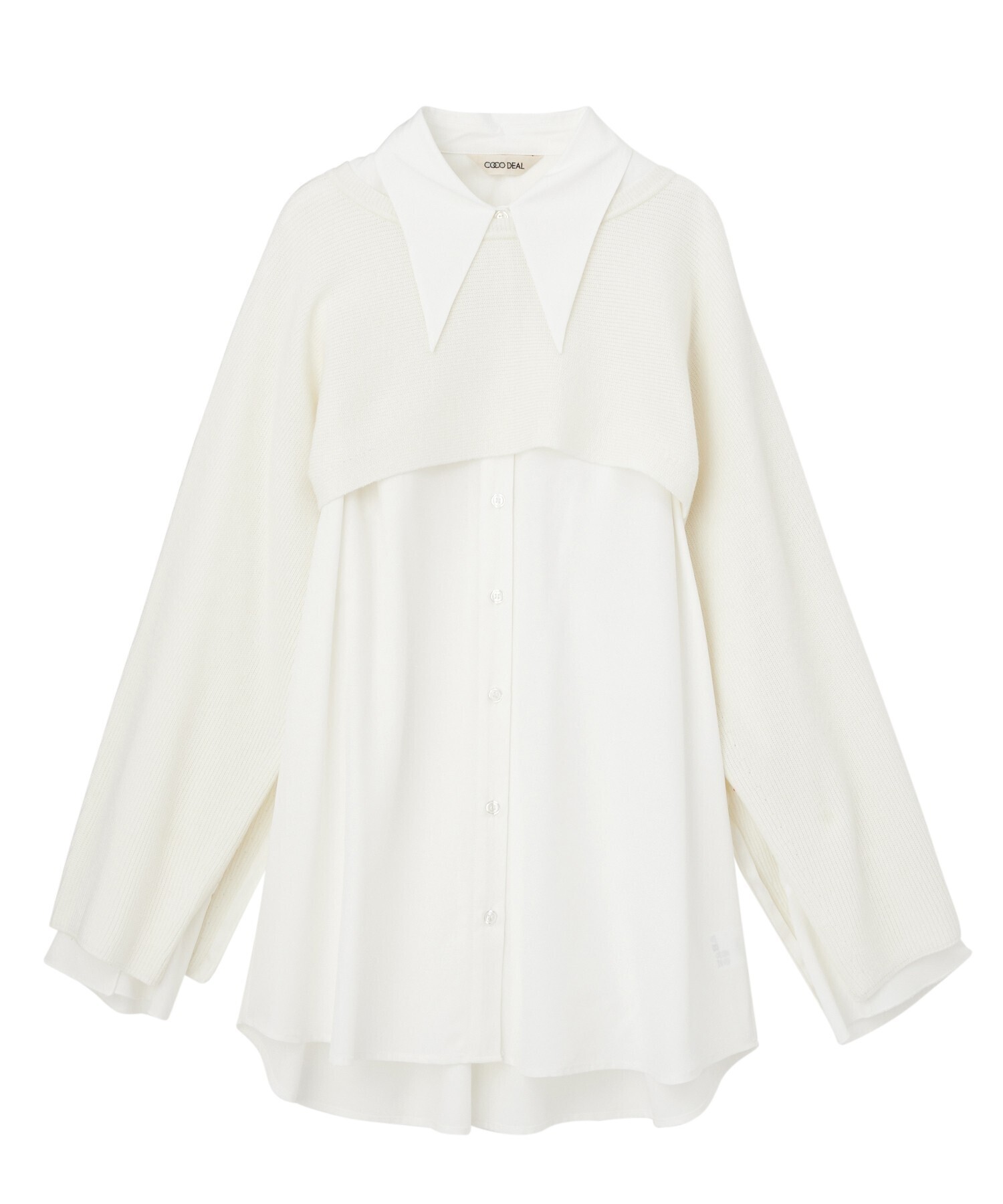 COCODEAL オープンスリーブショートニット×シャツ