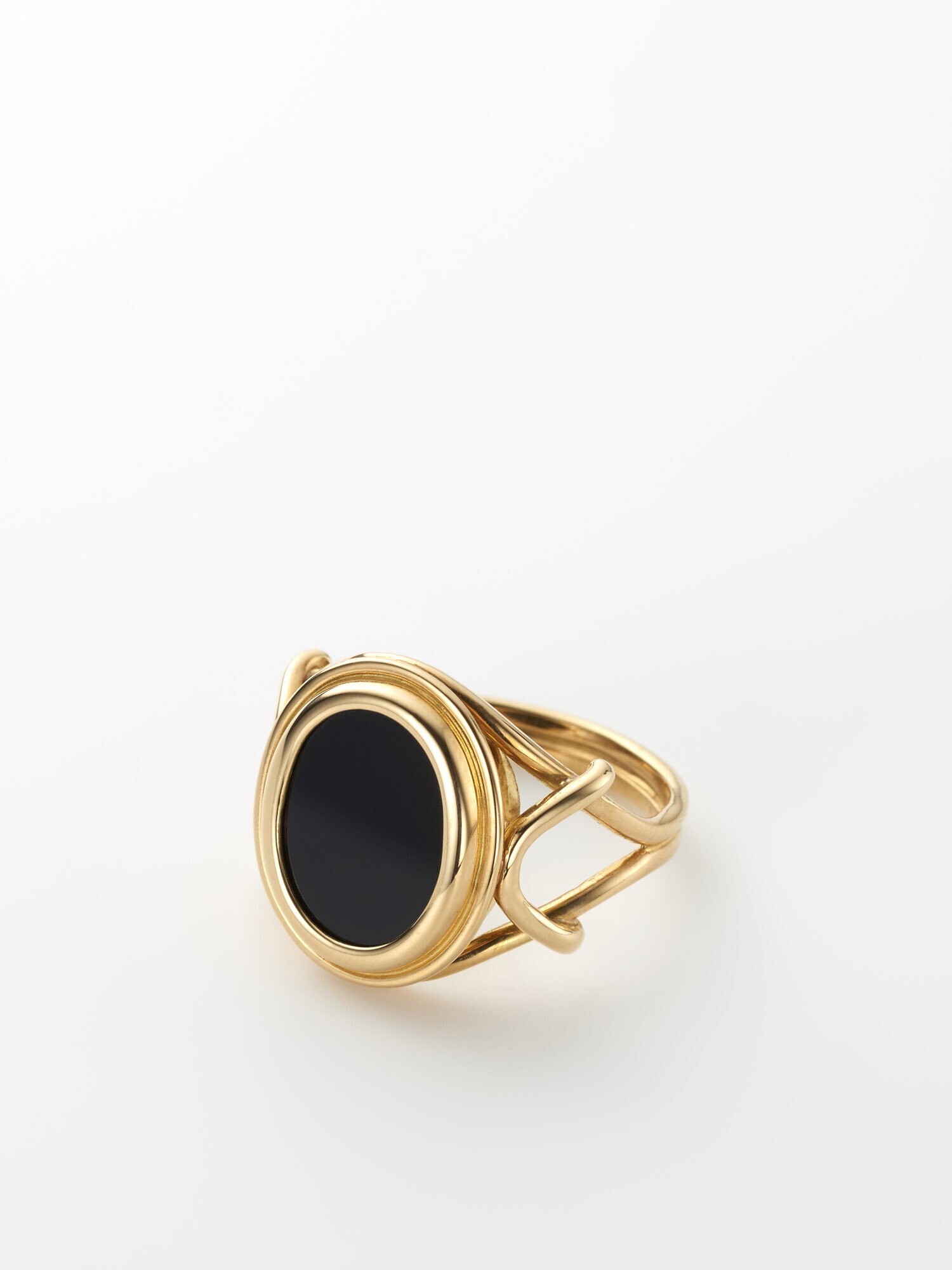 GIGI SOPHISTICATED VINTAGE / Vis stone signet ring / Onyx