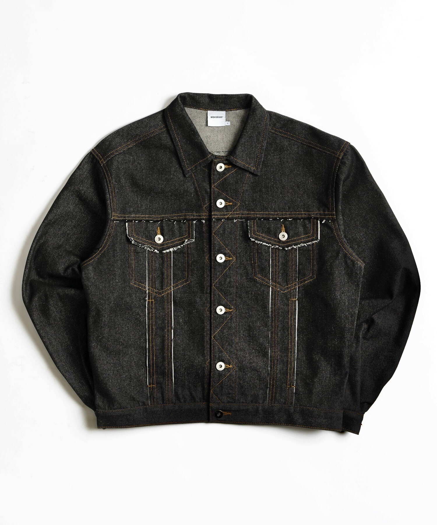 WISH FOR EVER FRINGE RIGID DENIM JACKET/フリンジリジットデニムジャケット