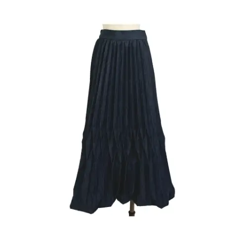 MIDDLA FADELESS DENIM PLEATS BUD-LIKE SKIRT