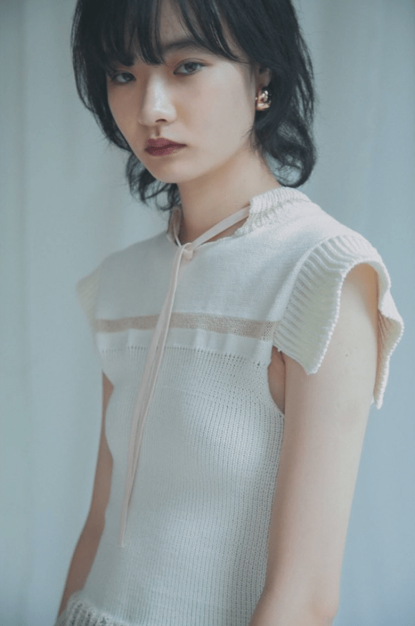 YUKI SHIMANE Cotton mesh Hand knit top