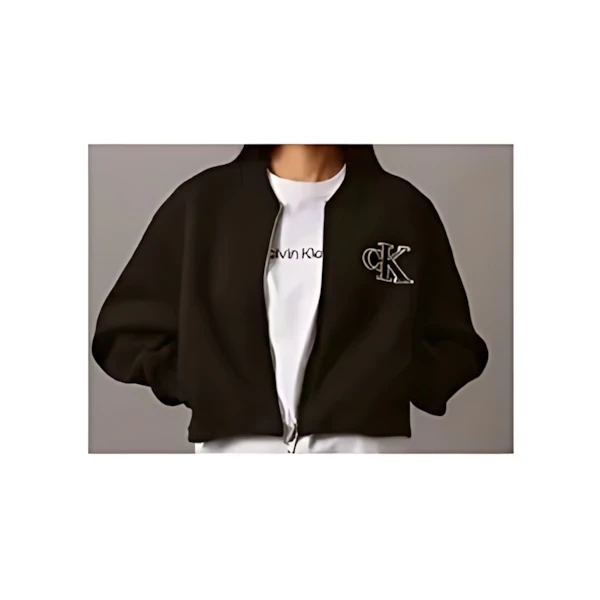 Calvin Klein ボンバージャケット - オーバーサイズショートジップボンバージャケット