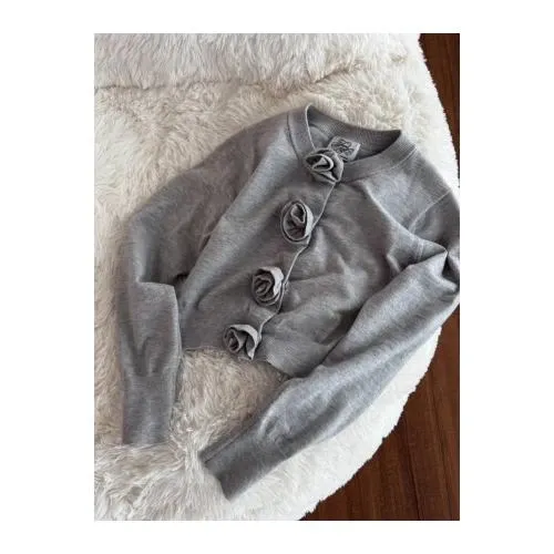 Treat ürself Rose flower motif cardigan
