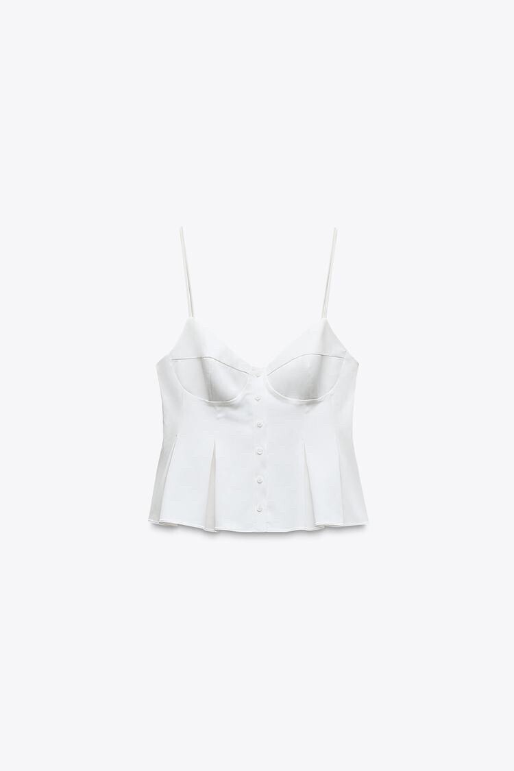 ZARA プリーツ入りポプリントップス