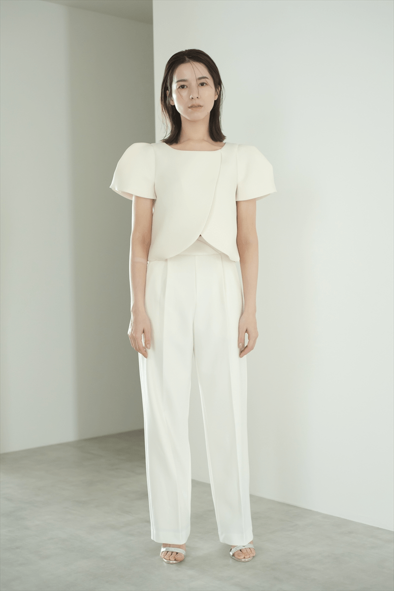maison de Dolce. オーバーラップストレートパンツ【white】