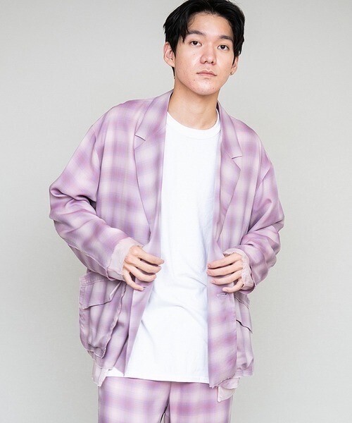 DISCOVERED OMBRE CHECK JACKET
