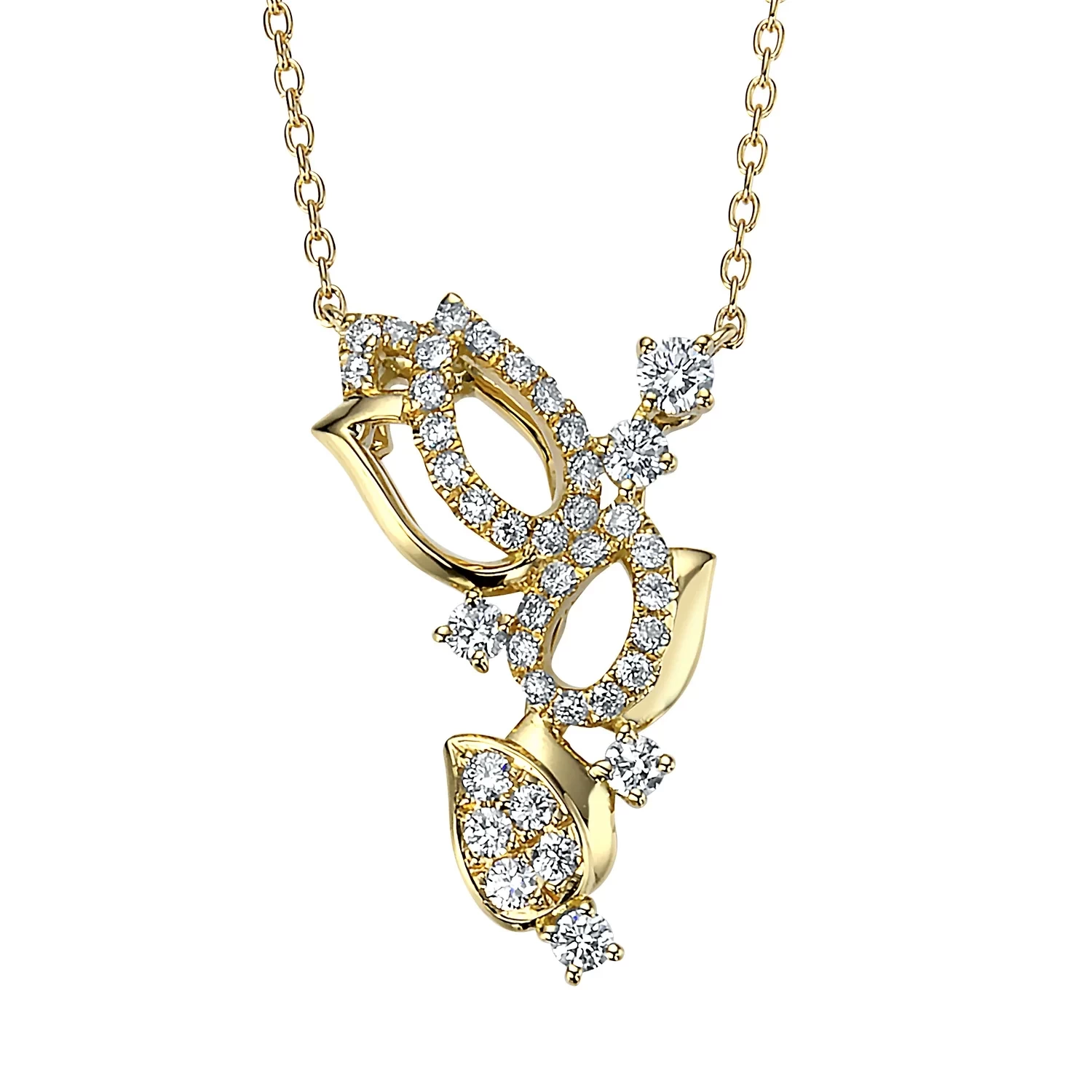 Royal Asscher フロリアード K18イエローゴールド ダイヤモンドペンダント