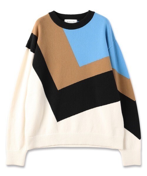 CULLNI Diagonal Line Multi Color Pullover Knit