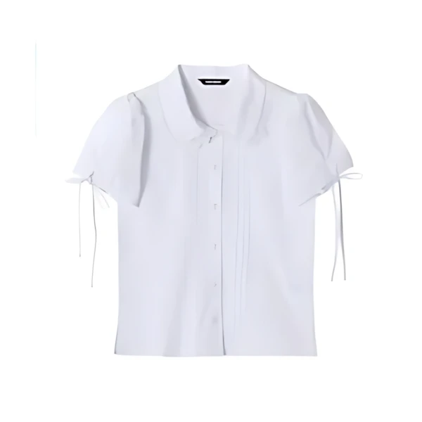 CRANK PINTUCK LACE COLLAR BLOUSE_WHITE