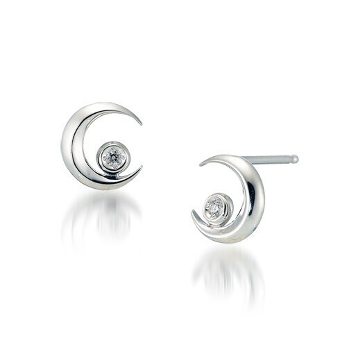 STAR JEWELRY SV925 ピアス DIAMOND MOONLIGHT PIERCED EARRINGS