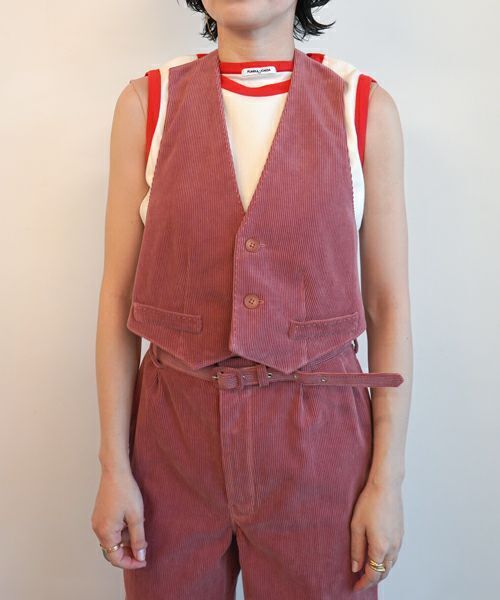 FUMIKA＿UCHIDA CORDUROY OPEN BACK WAISTCOAT
